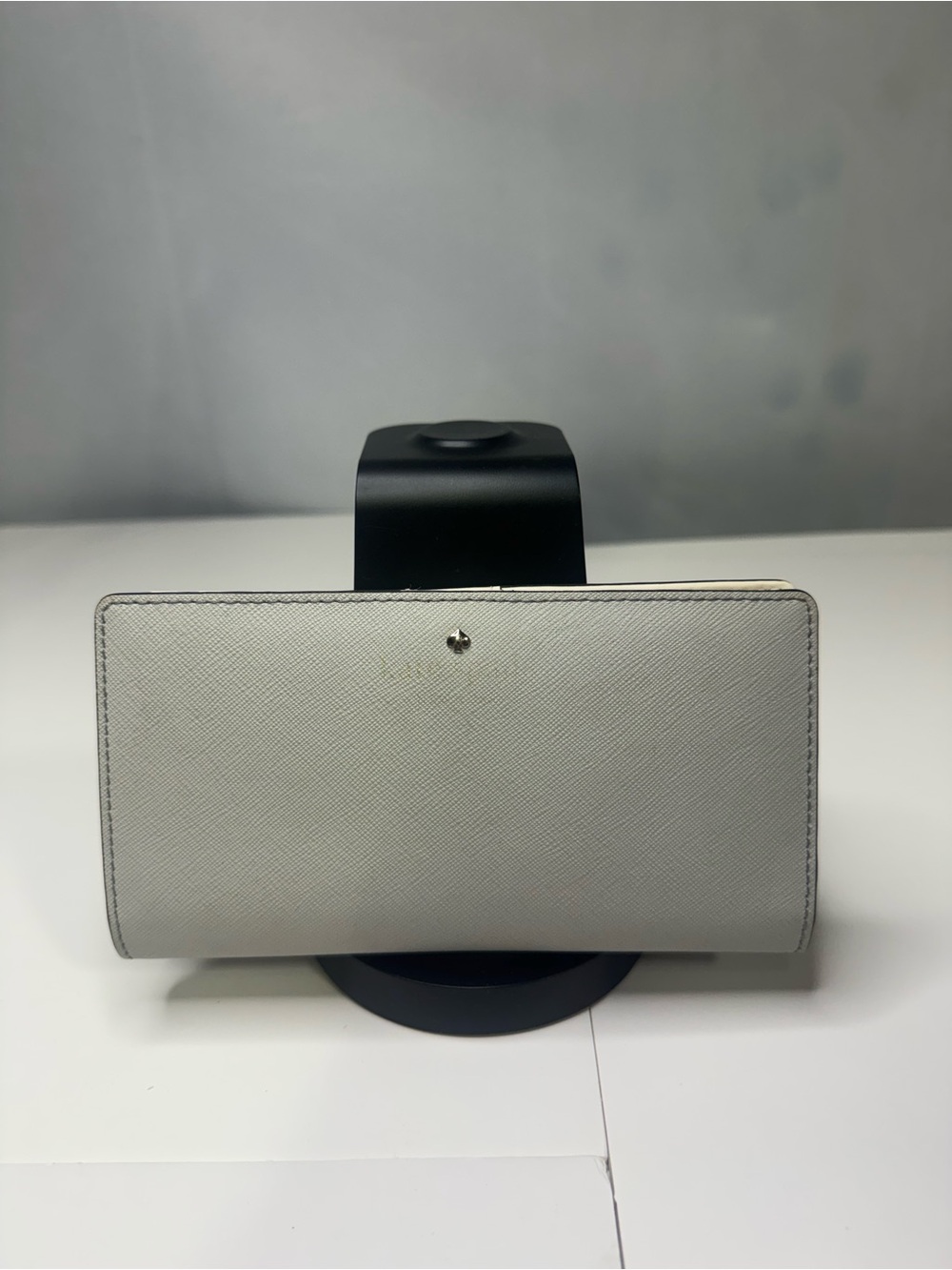 kate spade Silver Saffiano Leather Continental Wallet